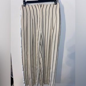 White and Black Striped Flowy Pants from Top Shop